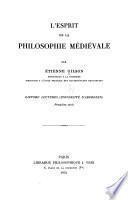 L'esprit de la philosophie médiévale, par Étienne Gilson