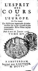 L'esprit des cours de l'Europe