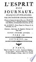 L'esprit des journaux, francais et etrangers