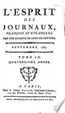 L'esprit des journaux, francais et etrangers