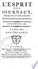 L'Esprit des journaux, françois et étrangers