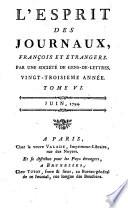 L'Esprit des journaux, françois et étrangers