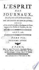 L'esprit des journaux françois et étrangers