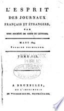 L'Esprit des journaux, françois et étrangers