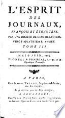 L'Esprit des journaux, françois et étrangers