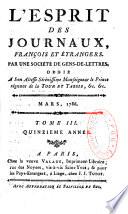 L'esprit des journaux françois et étrangers