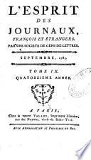 L'esprit des journaux françois et étrangers