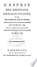 L'Esprit des journaux, françois et étrangers