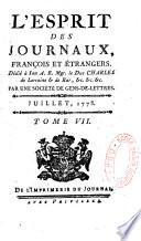 L'esprit des journaux françois et étrangers