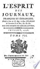 L'Esprit des journaux franc̜ais et étrangers