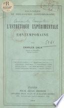 L'esthétique expérimentale contemporaine