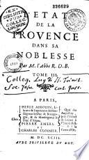 L'état et le nobiliaire de la Provence...