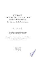 L'Europe en voie de constitution
