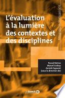 L'évaluation à la lumière des contextes et des disciplines