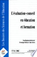 L'évaluation-conseil en éducation et formation