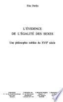 Livre L'évidence de l'égalité des sexes