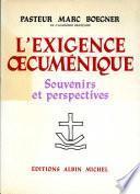 L'Exigence oecuménique