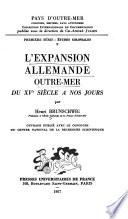 L'expansion allemande outre-mer du XVe siècle à nos jours