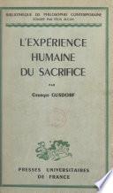 L'expérience humaine du sacrifice