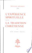 L'expérience spirituelle dans la tradition chrétienne