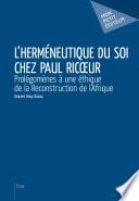 L'Herméneutique du soi chez Paul Ricoeur