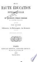 L'histoire, la philosophie, les sciences