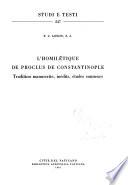 L'homilétique de Proclus de Constantinople