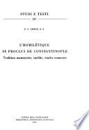L'homilétique de Proclus de Constantinople