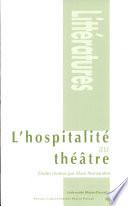 L'hospitalité au théâtre