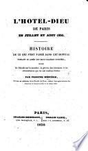 L'Hôtel-Dieu de Paris en juillet et août 1830