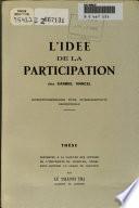 L'idée de la participation chez Gabriel Marcel