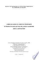L'Idée de Nation et l'idée de citoyenneté en France et dans les pays de langue allemande sous la Révolution