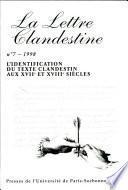 L'identification du texte clandestin aux XVIIe et XVIIIe siècles