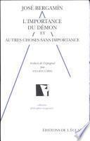 L'importance du démon et autres choses sans importance