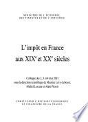 L'impôt en France aux XIXe et XXe siècles
