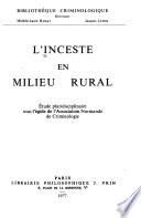 L'Inceste en milieu rural