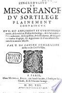 L'Incredulité et Mescreance du Sortilege plainement convaincue