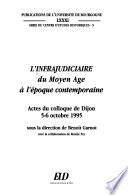 L'infrajudiciaire du Moyen Age à l'époque contemporaine