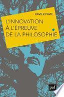 L'innovation à l'épreuve de la philosophie