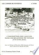 L' inscription des langues dans les relations de voyage