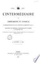 L'Intermédiaire des chercheurs & curieux