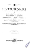 L'intermédiaire des chercheurs et curieux
