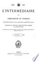 L'intermédiaire des chercheurs et curieux