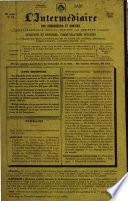 L'intermédiaire des chercheurs et curieux
