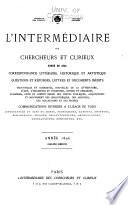 L'intermédiaire des chercheurs et curieux