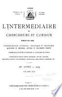 L'intermédiaire des chercheurs et curieux