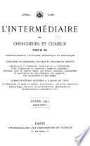 L'intermédiaire des chercheurs et curieux