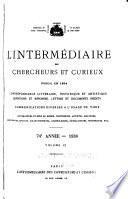 L'intermédiaire des chercheurs et curieux