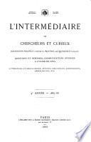 L'INTERMEDIAIRE DES CHERCHEURS ET CURIEUX