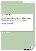 L'interprétation des contenu implicites dans Zazie dans le métro de R. Queneau
